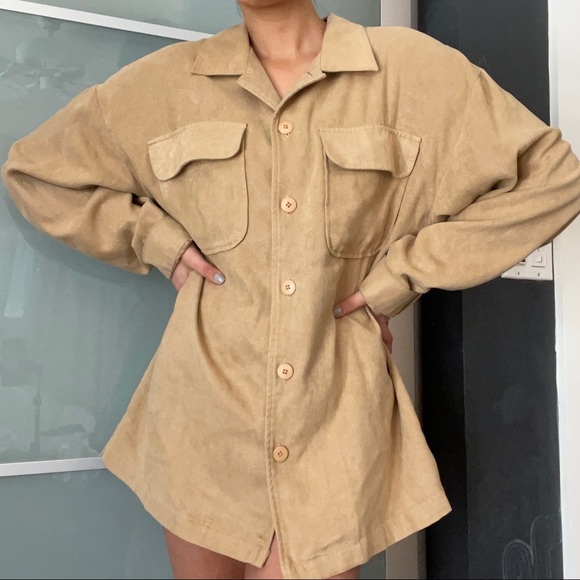 Suede button down jacket - Picture 3 of 9